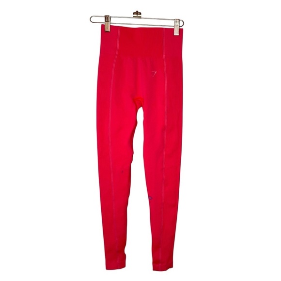 Gymshark Ultra Seamless Neon Pink Sports Bra and Leggings Set SMALL - Picture 14 of 17